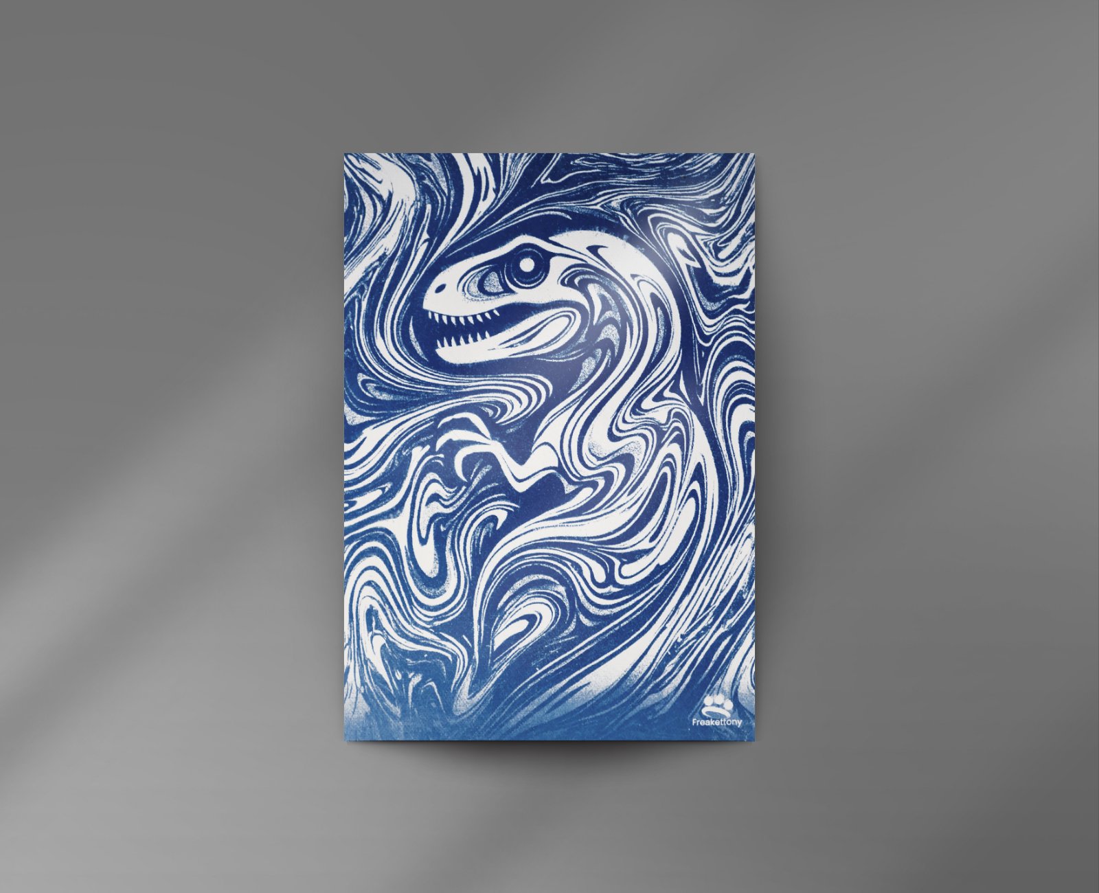 Jurassic cyanotype print