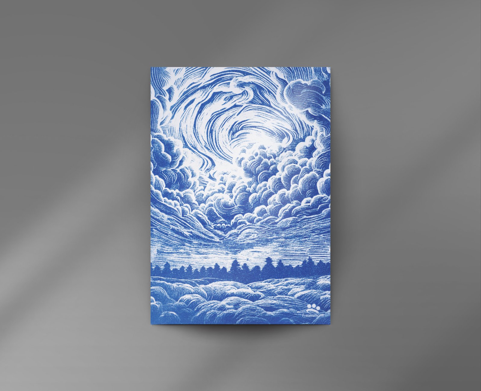 Waves cyanotype print